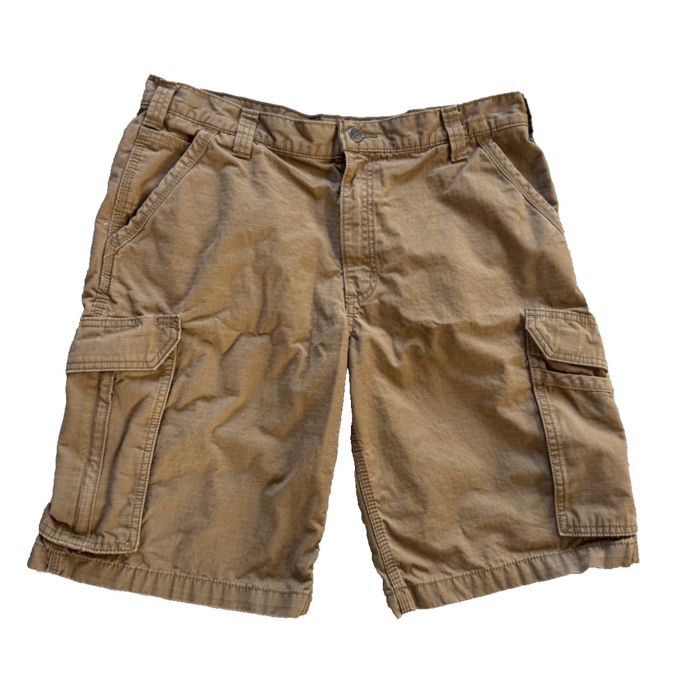 Carhartt‎ Force Relaxed Fit Men's Utility Cargo Shorts Tan Khaki Brown Sz 36